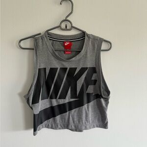 Nike Women's Black and Gray Muscle Tee